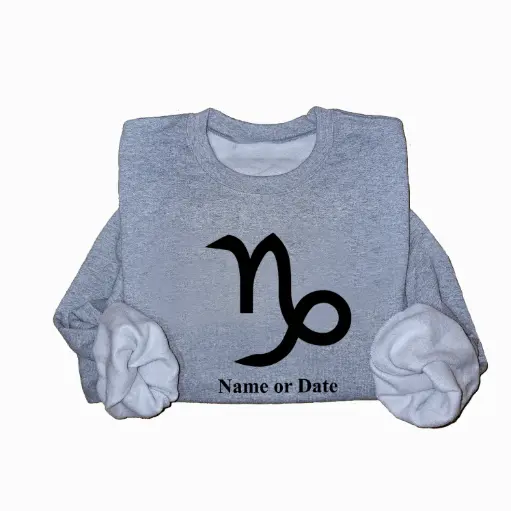 Personalized Embossed Capricorn Zodiac Sweatshirt