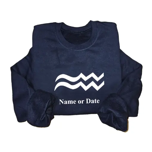 Personalized Embossed Aquarius Zodiac Sweatshirt