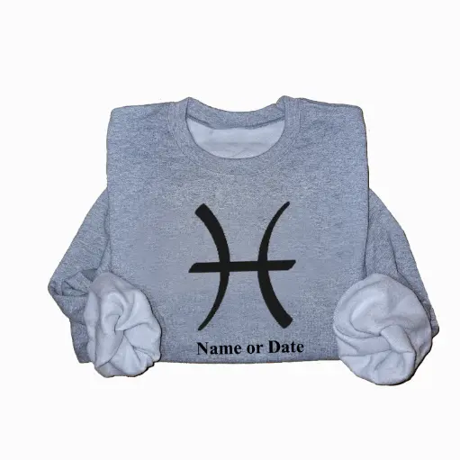 Personalized Embossed Pisces Zodiac Sweatshirt