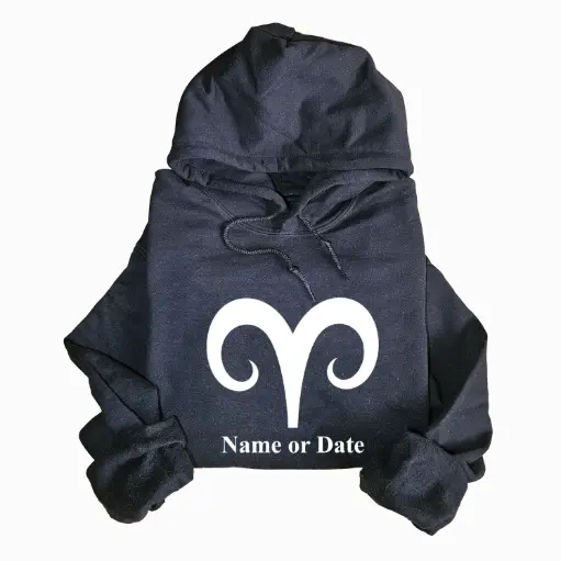 Personalized Embossed Aries Zodiac Hoodie