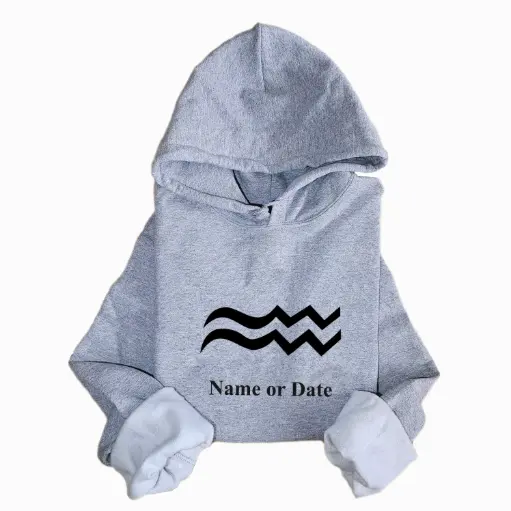 Personalized Embossed Aquarius Zodiac Hoodie