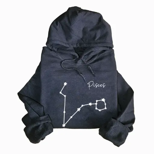 Embossed Pisces Sky Hoodie