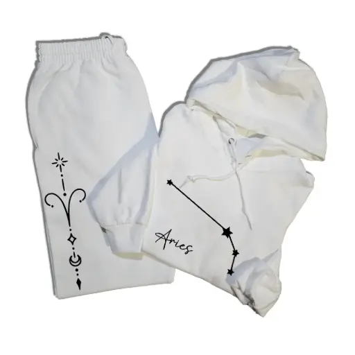 Embossed Aries Hoodie & Joggers Set