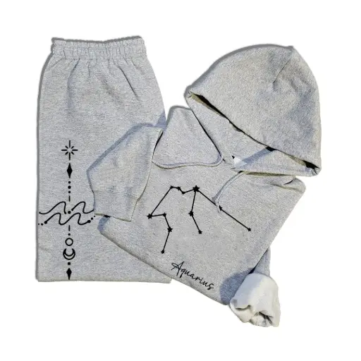 Embossed Aquarius Hoodie & Joggers Set