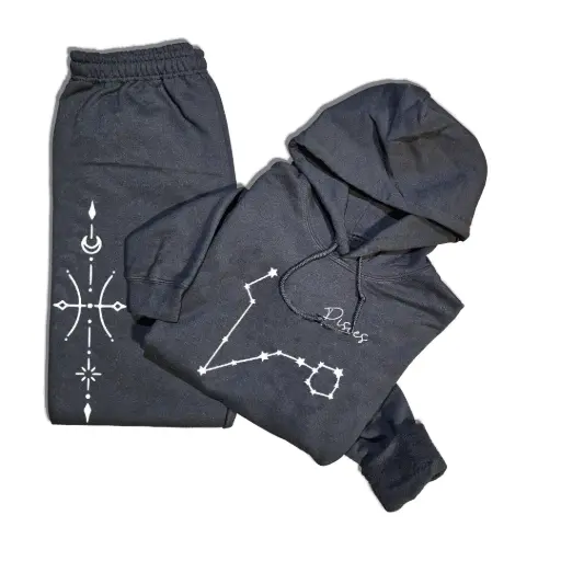 Embossed Pisces Hoodie & Joggers Set