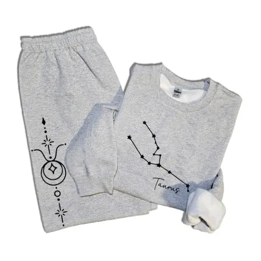 Embossed Taurus Sweatshirt & Joggers Set
