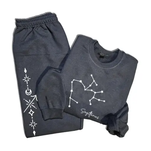 Embossed Sagittarius Sweatshirt & Joggers Set