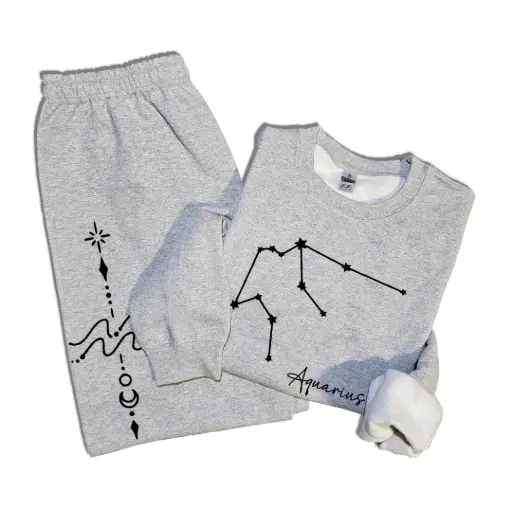 Embossed Aquarius Sweatshirt & Joggers Set