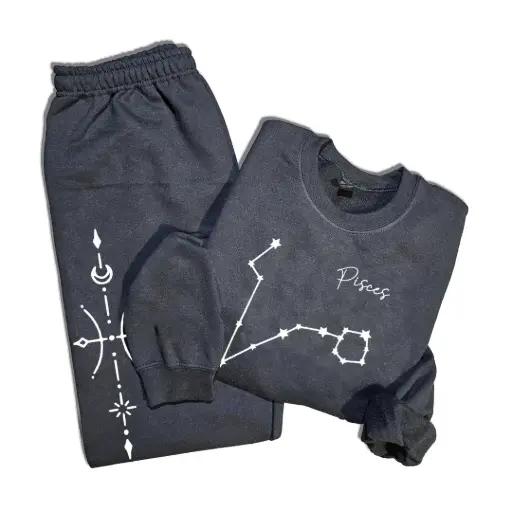 Embossed Pisces Sweatshirt & Joggers Set