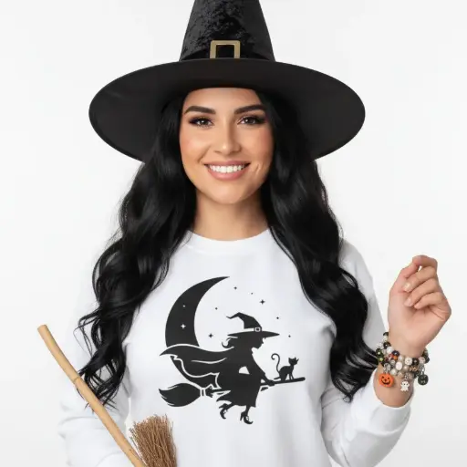Embossed Moon Witch Sweatshirt