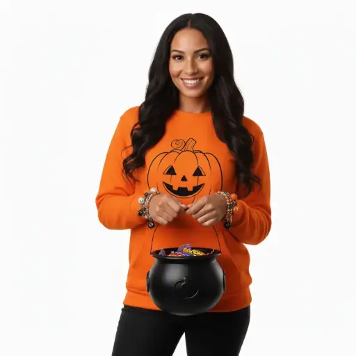 Embossed Pumpkin Sweatshirt