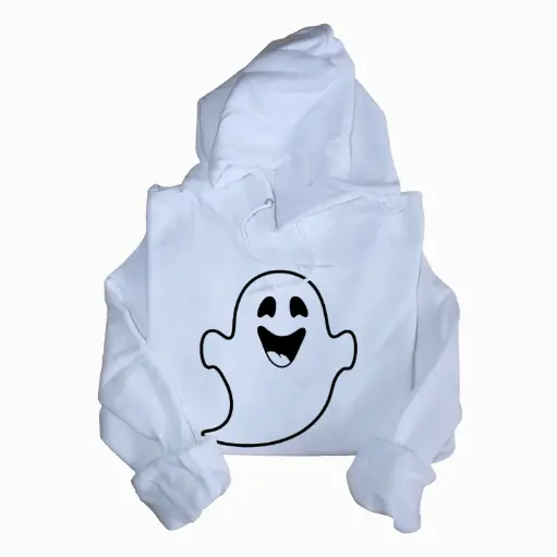Embossed Happy Ghost Hoodie