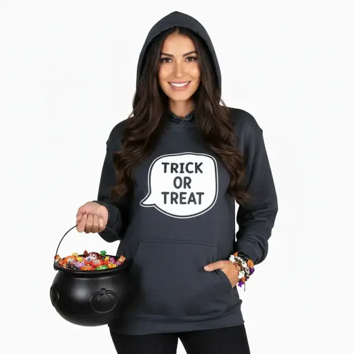 Embossed Trick or Treat Hoodie