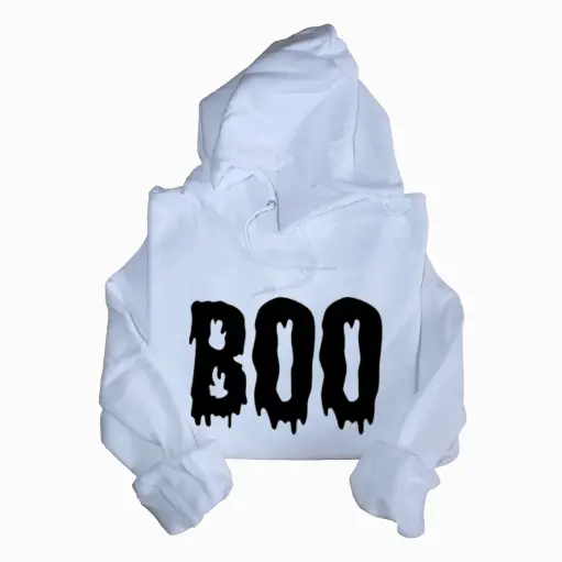 Embossed Boo Hoodie