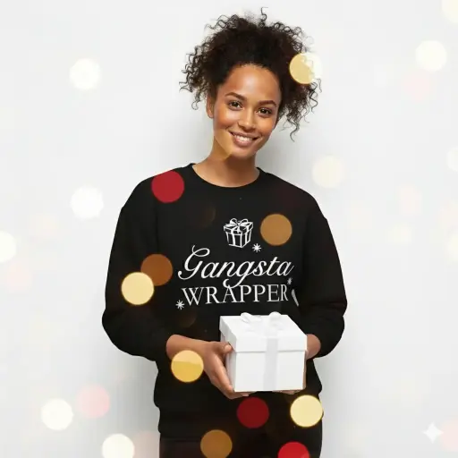 Embossed Gangsta Wrapper Christmas Sweatshirt