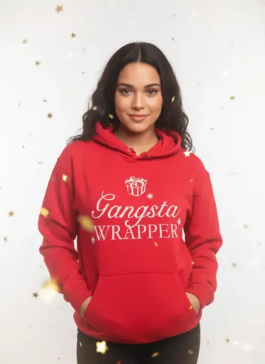 Embossed Gangsta Wrapper Christmas Hoodie