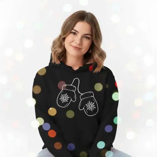 Embossed Mittens Christmas Hoodie