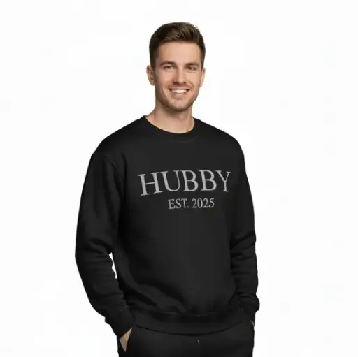 Personalized 3D Puff Embossed HUBBY Sweatshirt