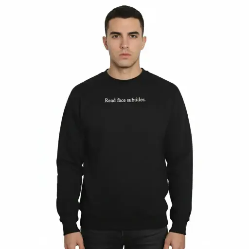 Read face subtitles. - Embossed Puff Untold Sweatshirt