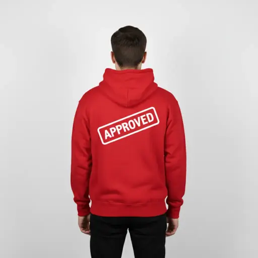 Approved - Embossed Puff Back Hoodie Red