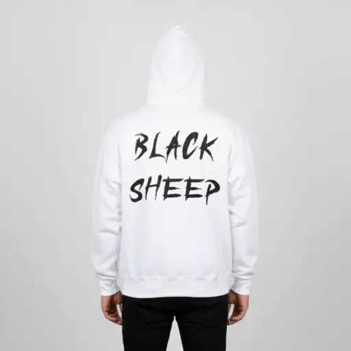 Black Sheep - Embossed Puff Back Hoodie White