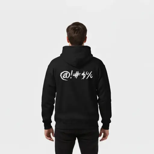 Untold - Embossed Puff Back Hoodie Black