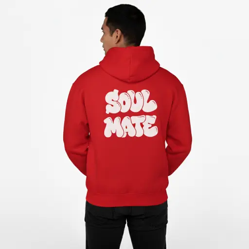 Soul Mate - Embossed Valentines Red Hoodie