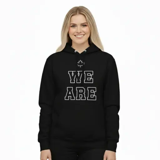 We Are Canadian - Embossed Canada Black Hoodie