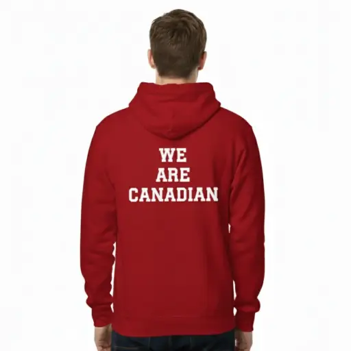 We Are Canadian - Embossed Canada Red Hoodie