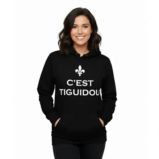 C'est Tiguidou - Embossed Canada Black Hoodie