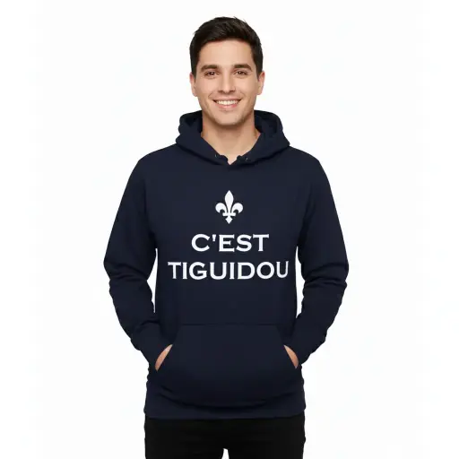 C'est Tiguidou - Embossed Canada Navy Hoodie