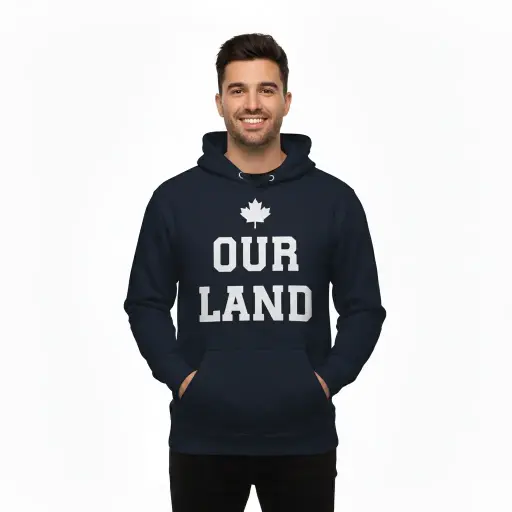 Inukshuk - Embossed Canada Navy Hoodie