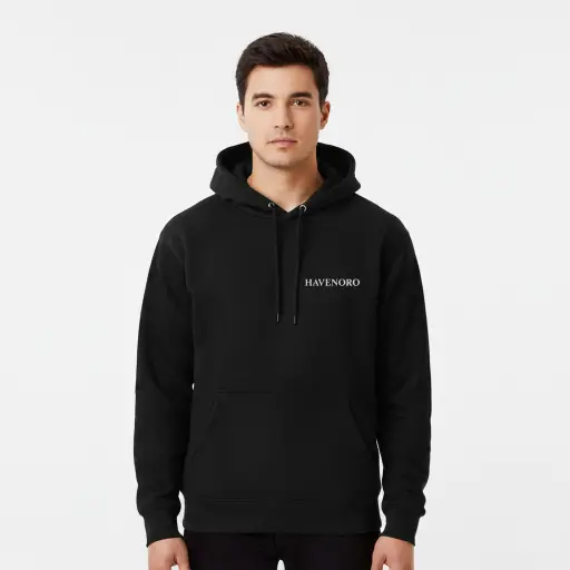 Havenoro - Embossed Essentials Black Hoodie