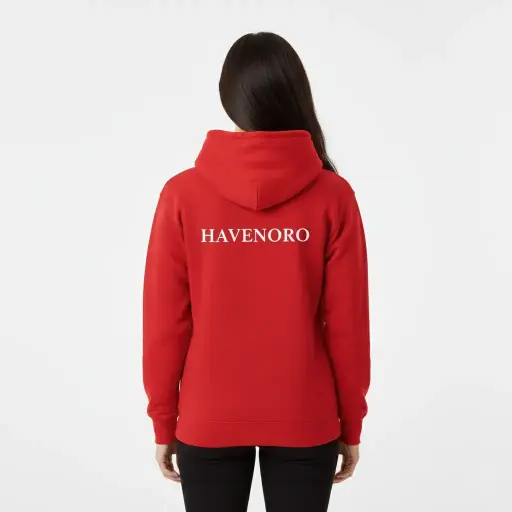 Havenoro - Embossed Essentials Red Hoodie