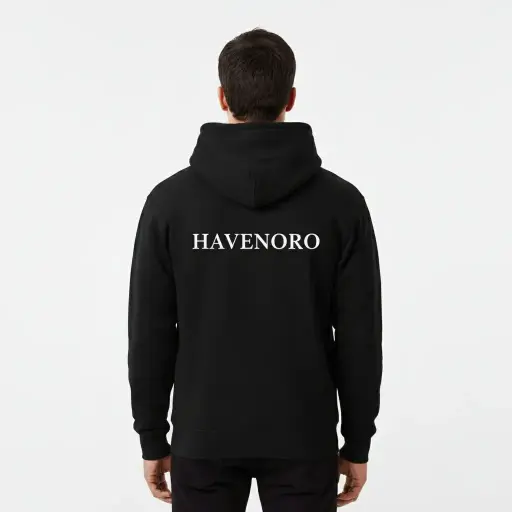 Havenoro - Embossed Essentials Black Hoodie